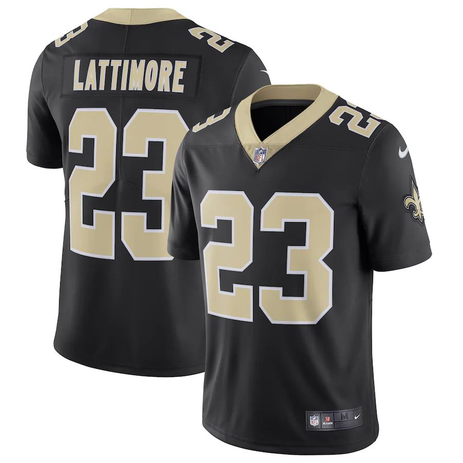 Men New Orleans Saints 23 Marshon Lattimore Nike Black Vapor Limited NFL Jersey